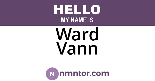 Ward Vann