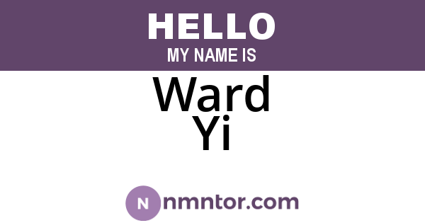 Ward Yi