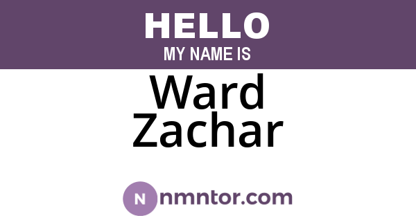 Ward Zachar