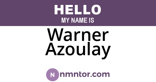 Warner Azoulay