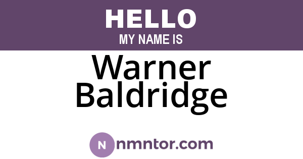 Warner Baldridge
