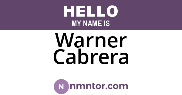 Warner Cabrera