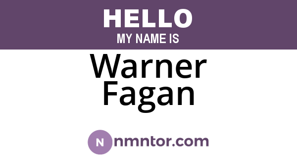 Warner Fagan
