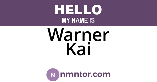Warner Kai
