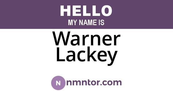Warner Lackey