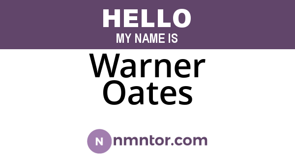 Warner Oates