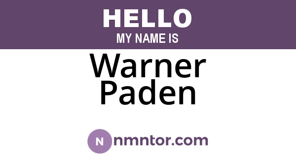 Warner Paden