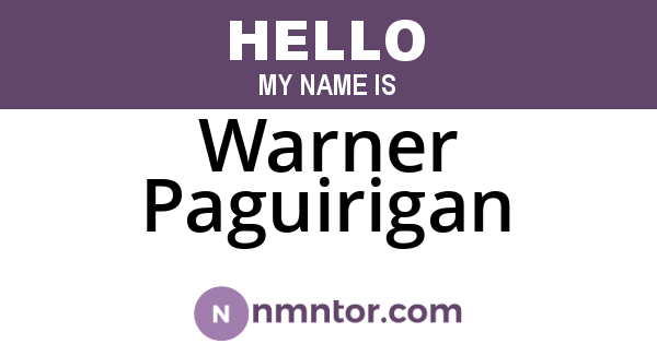 Warner Paguirigan