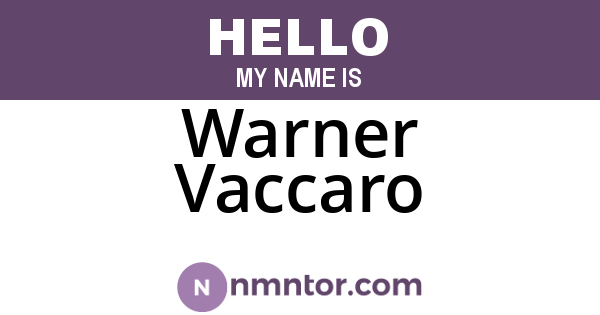 Warner Vaccaro