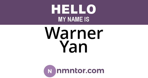 Warner Yan