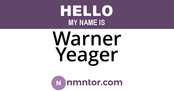 Warner Yeager