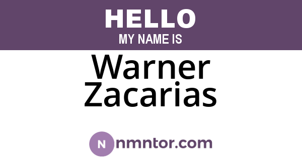Warner Zacarias