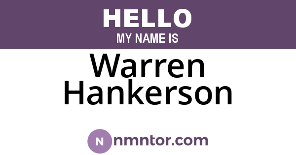 Warren Hankerson
