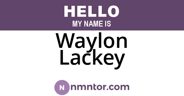 Waylon Lackey
