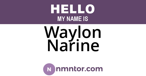 Waylon Narine