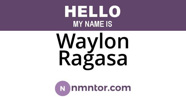 Waylon Ragasa