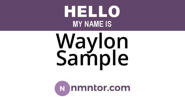 Waylon Sample
