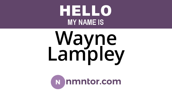 Wayne Lampley
