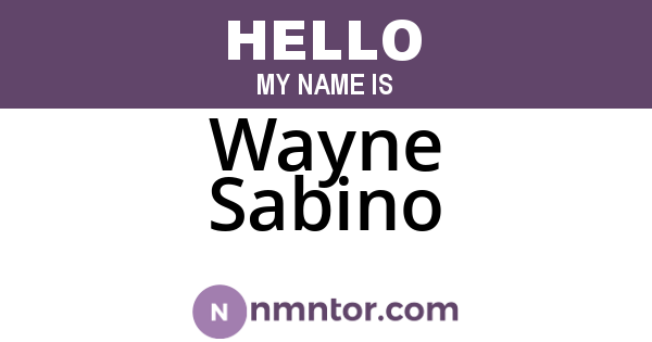 Wayne Sabino