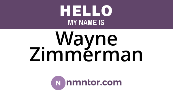 Wayne Zimmerman