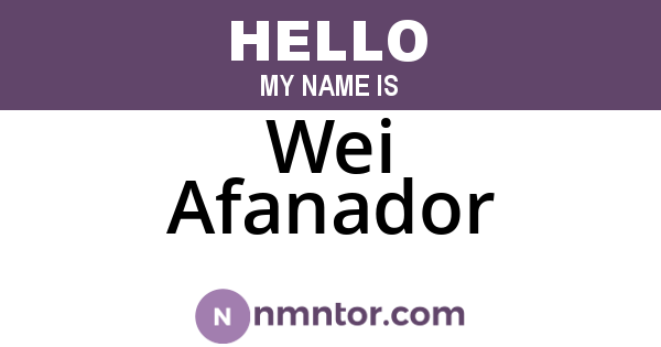 Wei Afanador
