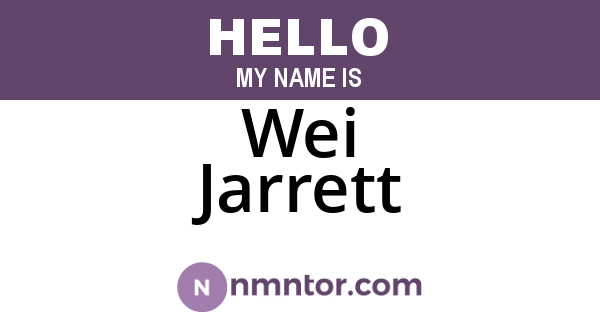 Wei Jarrett