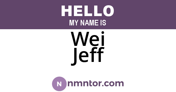Wei Jeff