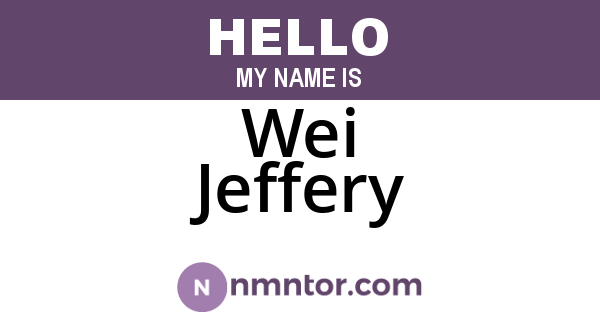 Wei Jeffery