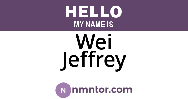 Wei Jeffrey