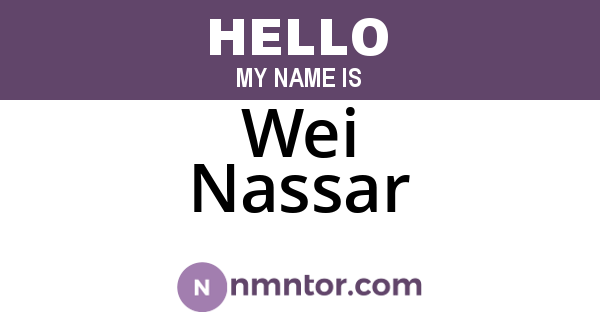 Wei Nassar