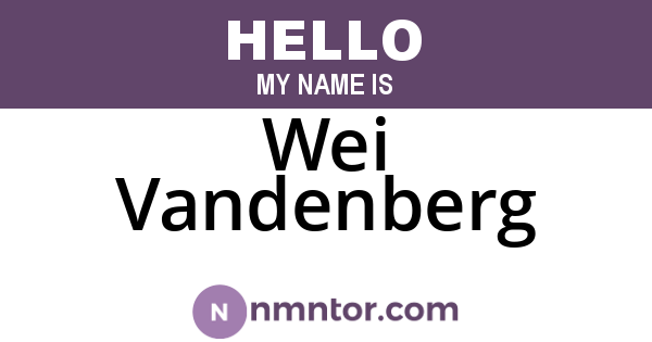 Wei Vandenberg