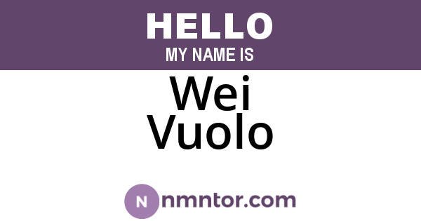 Wei Vuolo