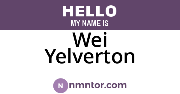 Wei Yelverton