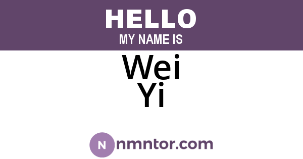 Wei Yi