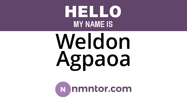 Weldon Agpaoa