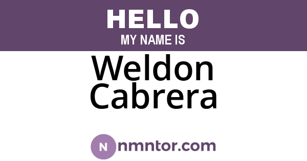 Weldon Cabrera