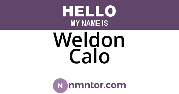 Weldon Calo