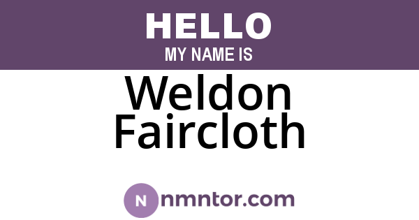 Weldon Faircloth