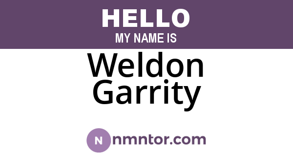 Weldon Garrity