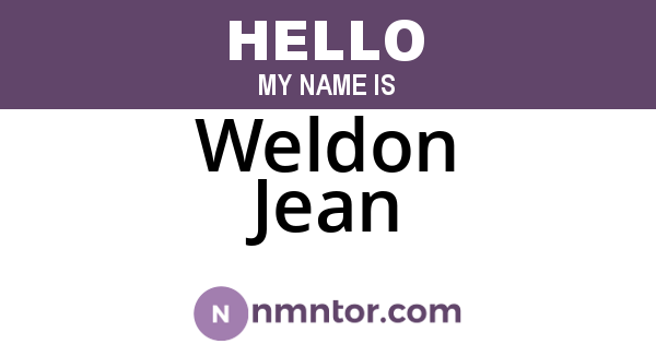 Weldon Jean