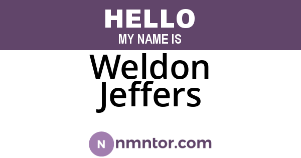 Weldon Jeffers
