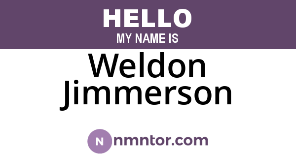 Weldon Jimmerson