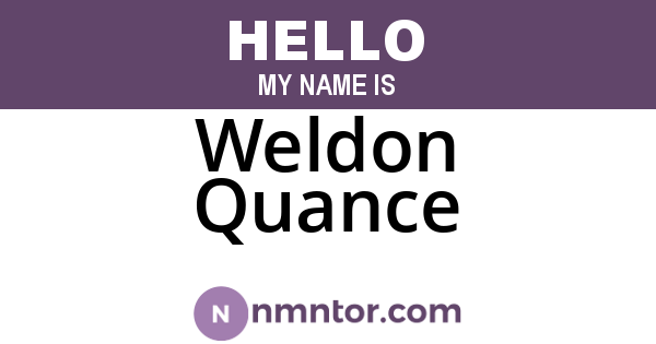 Weldon Quance