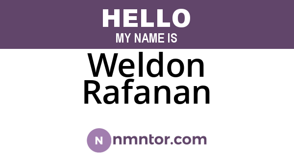 Weldon Rafanan