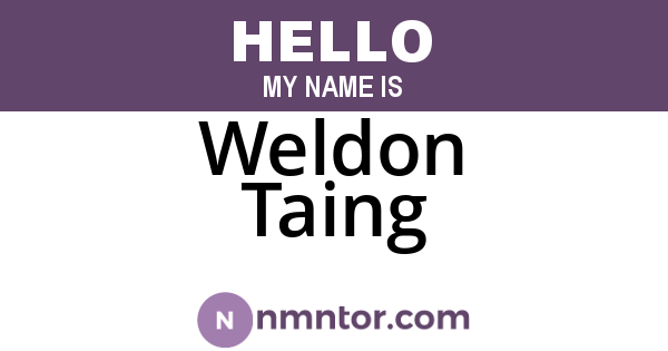 Weldon Taing