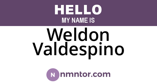 Weldon Valdespino