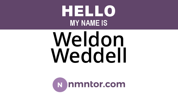 Weldon Weddell
