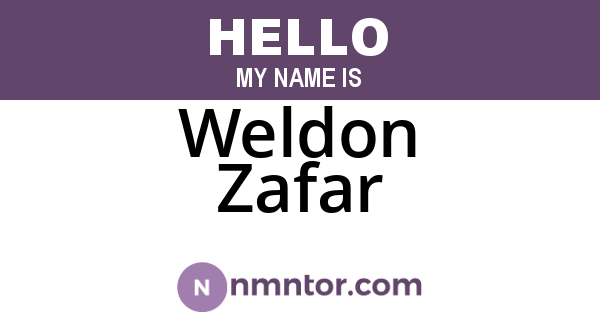 Weldon Zafar