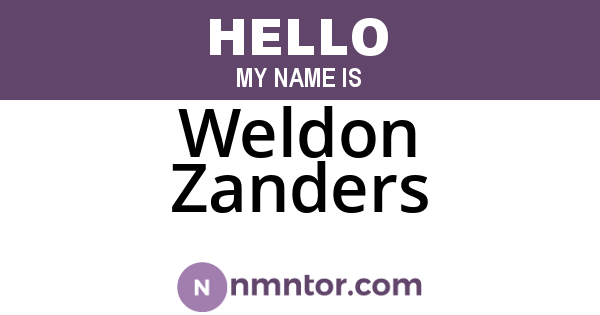 Weldon Zanders