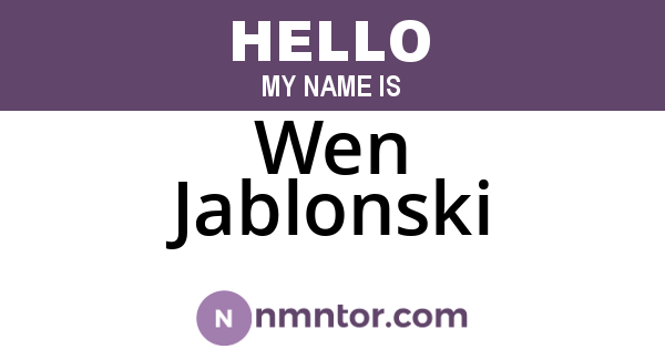 Wen Jablonski